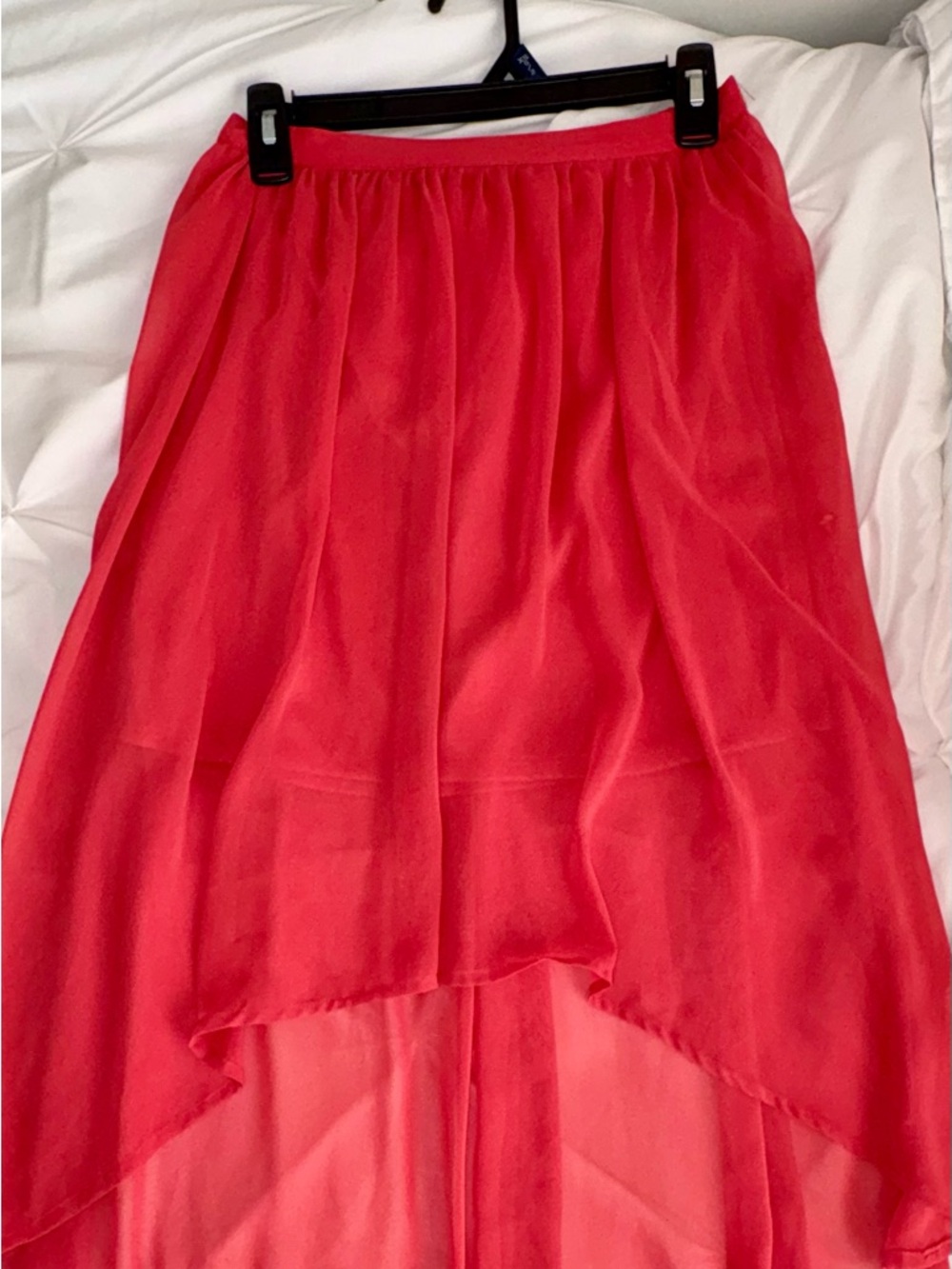 LC Lauren Conrad Coral High-Low Chiffon Skirt